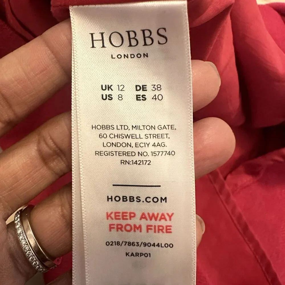 Hobbs London Women 8 Skirt Wool Blend A Line Lined Red Christmas‎